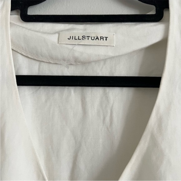 Jill Stuart Cream V-Neck Puff Sleeve Midi Dress - Picture 3 of 6